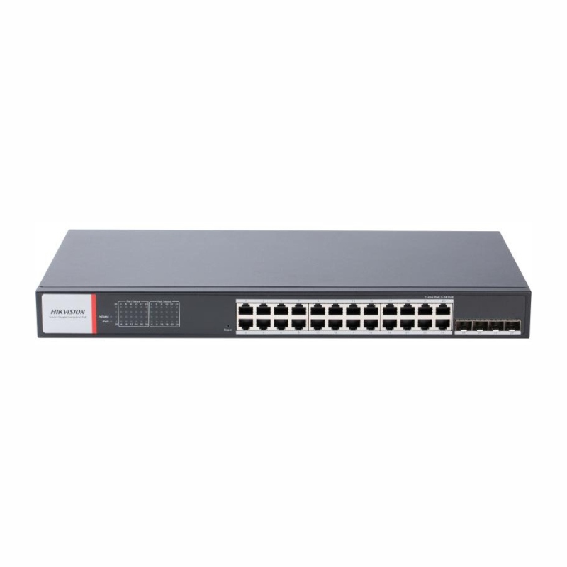 Hikvision DS-3T1528HP-SI-24P4F - 24+4 portový priemyselný PoE switch gigabitový RJ45, SFP (optické vlákno)
