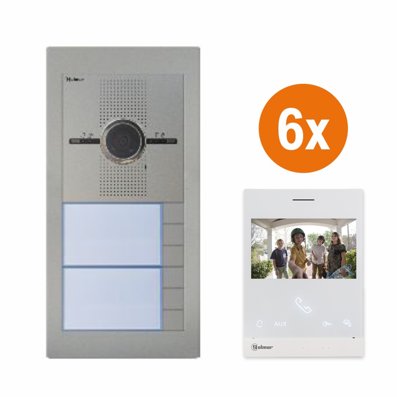 SUPRA - SET6 - Video set Golmar SUPRA G2+ pre 6 účastníkov, monitor 4,3" ART 4xLITE/G2+