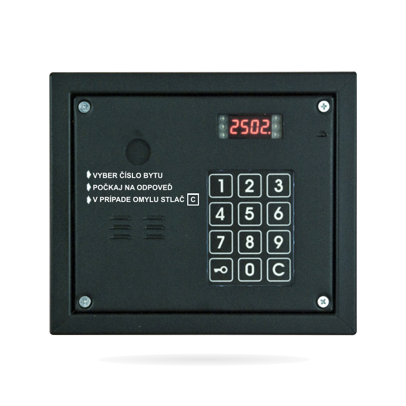 CD2503 Systém vchodového vrátnika, vchodové tablo super antivandal, podsvietená kódová klávesnica