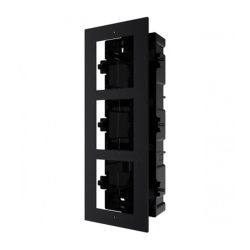 Hikvision DS-KD-ACF3(O-STD)/Black/EU BV- zápustný rámček pre 3 moduly, hliník, čierny